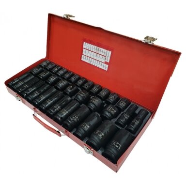 Smūginių galvučių rinkinys 8-32mm (ilgos+trumpos) 1/2" 35vnt. Smūginių galvučių rinkinys 8-32mm (ilgos+trumpos) 1/2" 35vnt.