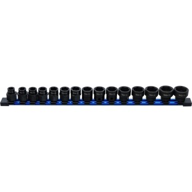 Smūginių galvučių rinkinys | šešiakampės | ypač plonos | 12,5 mm (1/2") | 10–24 mm | 15 vnt. BGS