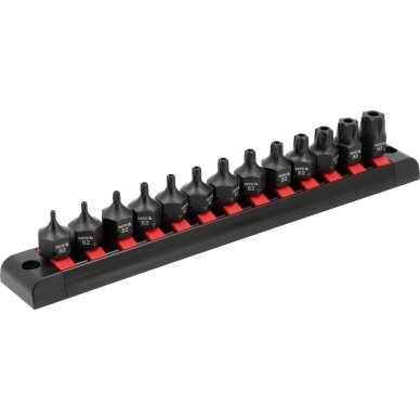 Smūginiai antgaliukai su skylutėmis TORX | T10 - T70 | 3/8" | 13 vnt YATO