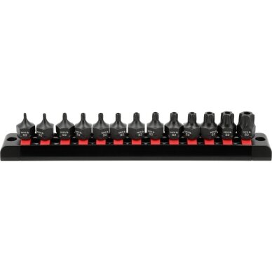 Smūginiai antgaliukai su skylutėmis TORX | T10 - T70 | 3/8" | 13 vnt YATO 1