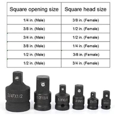 Smūginių adapterių rinkinys 6 vnt. 8 Smūginių adapterių rinkinys 6 vnt. 8