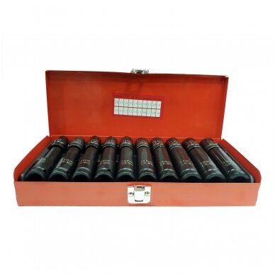 Smūginių galvučių rinkinys 10-19mm (ilgos+trumpos) 1/2" 20vnt. 5 Smūginių galvučių rinkinys 10-19mm (ilgos+trumpos) 1/2" 20vnt. 5