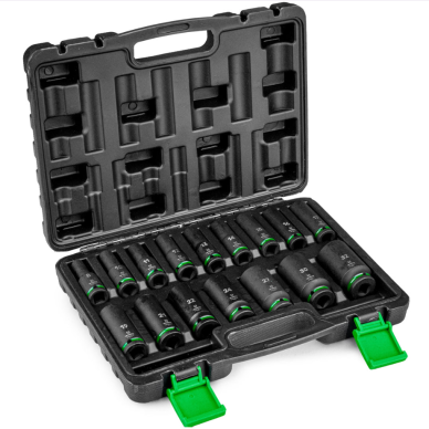 Smūginių ilgų galvučių rinkinys 1/2" 16 vnt. 8–32 mm Wuber