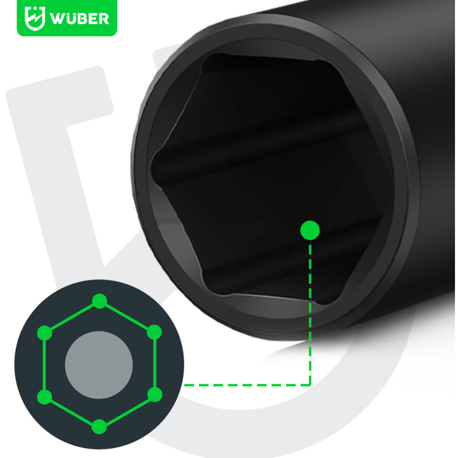 Smūginių ilgų galvučių rinkinys 1/2" 16 vnt. 8–32 mm Wuber 2 Smūginių ilgų galvučių rinkinys 1/2" 16 vnt. 8–32 mm Wuber 2