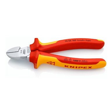 Šoninio kirpimo replės elektrikui 160mm (1000V) KNIPEX Šoninio kirpimo replės elektrikui 160mm (1000V) KNIPEX