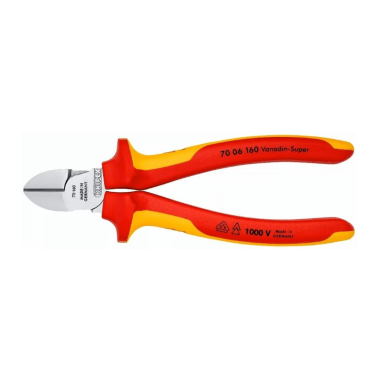 Šoninio kirpimo replės elektrikui 160mm (1000V) KNIPEX Šoninio kirpimo replės elektrikui 160mm (1000V) KNIPEX