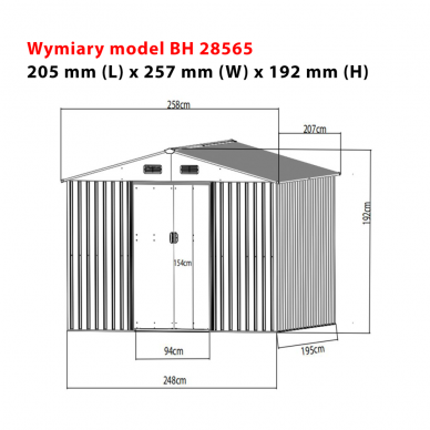 Sodo sandėliukas žalias 2x2,6x1,9m 4 Sodo sandėliukas žalias 2x2,6x1,9m 4