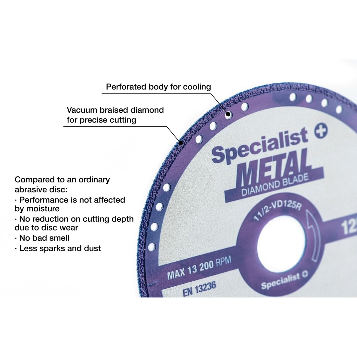 SPECIALIST+ deimantinis pjovimo diskas metalui 125x1.4x22.23 mm 6