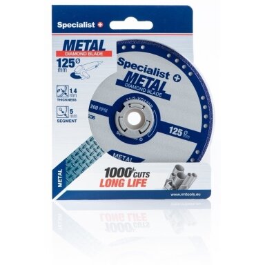 SPECIALIST+ deimantinis pjovimo diskas metalui 125x1.4x22.23 mm SPECIALIST+ deimantinis pjovimo diskas metalui 125x1.4x22.23 mm