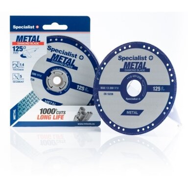 SPECIALIST+ deimantinis pjovimo diskas metalui 125x1.4x22.23 mm SPECIALIST+ deimantinis pjovimo diskas metalui 125x1.4x22.23 mm