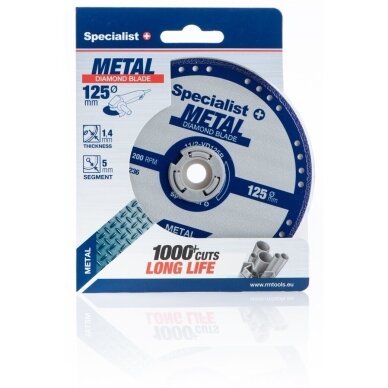SPECIALIST+ deimantinis pjovimo diskas metalui 125x1.4x22.23 mm 1 SPECIALIST+ deimantinis pjovimo diskas metalui 125x1.4x22.23 mm 1