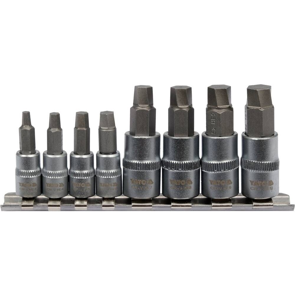 Sraigtiniai ištraukikliai pažeistam hex 6.3 mm (1/4") / 10 mm (3/8") 3 - 10 mm 8 vnt. YT-04580 YATO 1 Sraigtiniai ištraukikliai pažeistam hex 6.3 mm (1/4") / 10 mm (3/8") 3 - 10 mm 8 vnt. YT-04580 YATO 1