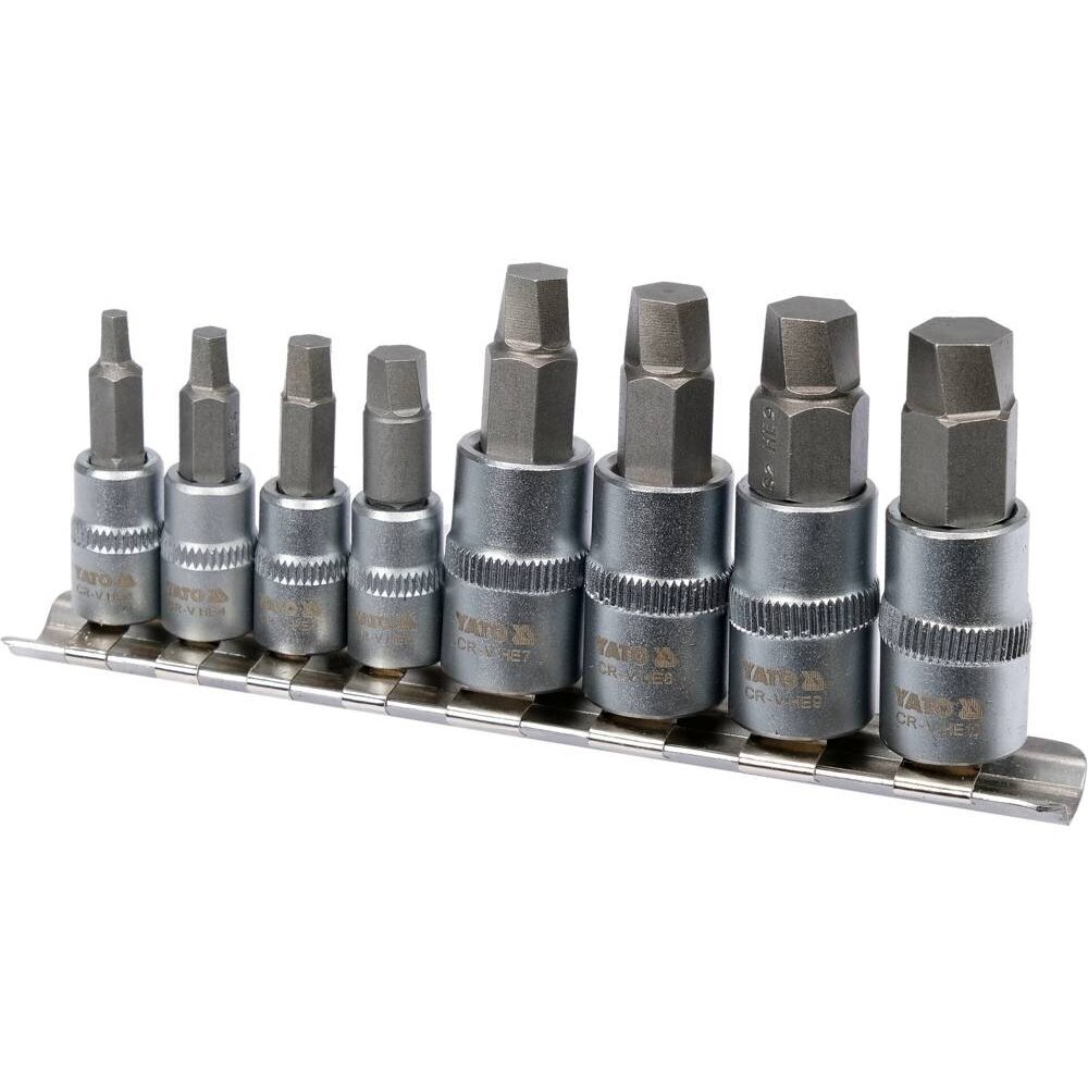 Sraigtiniai ištraukikliai pažeistam hex 6.3 mm (1/4") / 10 mm (3/8") 3 - 10 mm 8 vnt. YT-04580 YATO 2 Sraigtiniai ištraukikliai pažeistam hex 6.3 mm (1/4") / 10 mm (3/8") 3 - 10 mm 8 vnt. YT-04580 YATO 2