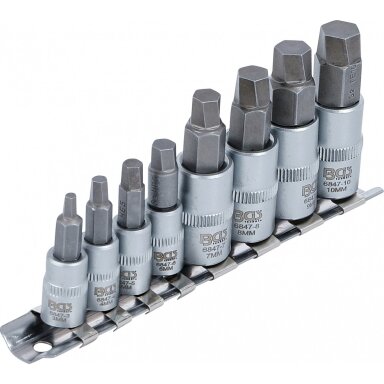 Sraigtiniai ištraukikliai | pažeistam hex | 6.3 mm (1/4") / 10 mm (3/8") | 3 - 10 mm | 8 vnt. 6847 BGS Technik