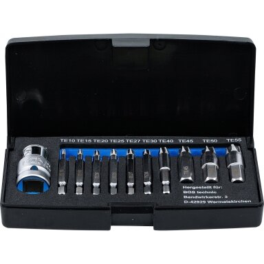 Sraigtiniai ištraukikliai | sugadintiems T-Star (Torx) T10 - T55 | 11 vnt. 9170 BGS Technik