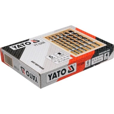 Sraigtinių grąžtų rinkinys medžiui 230 mm FI-10-20 mm 6 vnt YT-3298 YATO Sraigtinių grąžtų rinkinys medžiui 230 mm FI-10-20 mm 6 vnt YT-3298 YATO