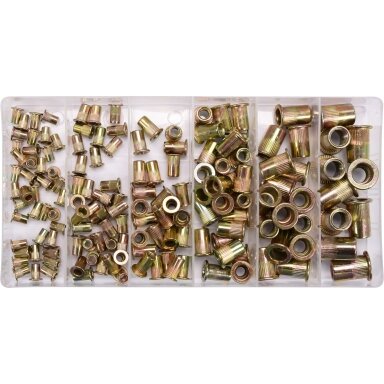 Srieginės kniedės | plieninės | M3-M10 | 150 vnt. (SK01099)