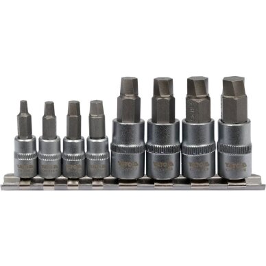 Sraigtiniai ištraukikliai pažeistam hex 6.3 mm (1/4") / 10 mm (3/8") 3 - 10 mm 8 vnt. YT-04580 YATO 1 Sraigtiniai ištraukikliai pažeistam hex 6.3 mm (1/4") / 10 mm (3/8") 3 - 10 mm 8 vnt. YT-04580 YATO 1
