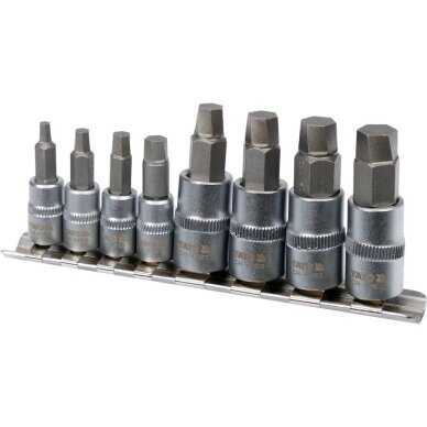 Sraigtiniai ištraukikliai pažeistam hex 6.3 mm (1/4") / 10 mm (3/8") 3 - 10 mm 8 vnt. YT-04580 YATO 2 Sraigtiniai ištraukikliai pažeistam hex 6.3 mm (1/4") / 10 mm (3/8") 3 - 10 mm 8 vnt. YT-04580 YATO 2