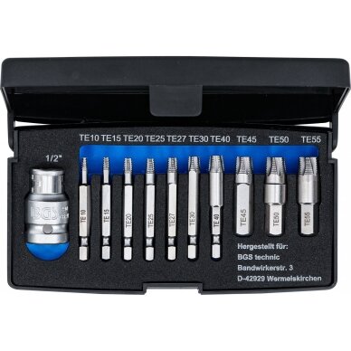 Sraigtiniai ištraukikliai | sugadintiems T-Star (Torx) T10 - T55 | 11 vnt. 9170 BGS Technik 3 Sraigtiniai ištraukikliai | sugadintiems T-Star (Torx) T10 - T55 | 11 vnt. 9170 BGS Technik 3