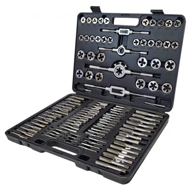 Sriegiklių ir sriegpjovių komplektas | M2 - M18 | 110 vnt. 2 Sriegiklių ir sriegpjovių komplektas | M2 - M18 | 110 vnt. 2