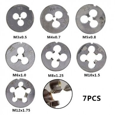 Sriegiklių ir sriegpjovių rinkinys M3-M12 32 vnt. 3 Sriegiklių ir sriegpjovių rinkinys M3-M12 32 vnt. 3