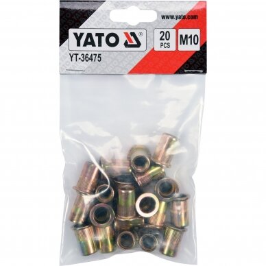 Srieginės kniedės plieninės M10/20 vnt. 1 Srieginės kniedės plieninės M10/20 vnt. 1