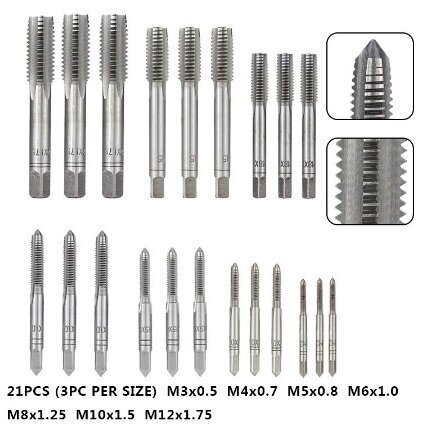 Sriegiklių ir sriegpjovių rinkinys M3-M12 32 vnt. 4 Sriegiklių ir sriegpjovių rinkinys M3-M12 32 vnt. 4