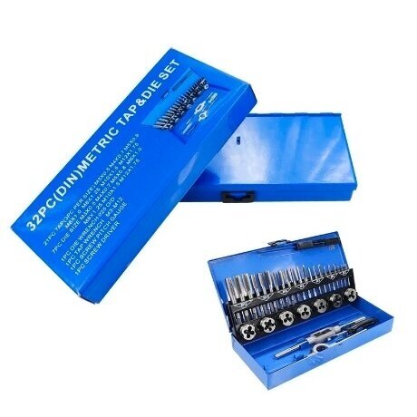 Sriegiklių ir sriegpjovių rinkinys M3-M12 32 vnt. 5 Sriegiklių ir sriegpjovių rinkinys M3-M12 32 vnt. 5