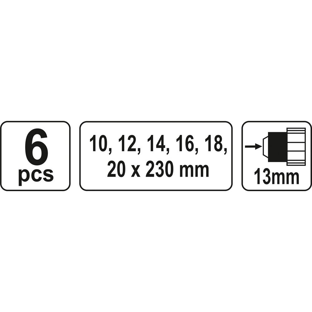 Sraigtinių grąžtų rinkinys medžiui 230 mm FI-10-20 mm 6 vnt YT-3298 YATO 2 Sraigtinių grąžtų rinkinys medžiui 230 mm FI-10-20 mm 6 vnt YT-3298 YATO 2