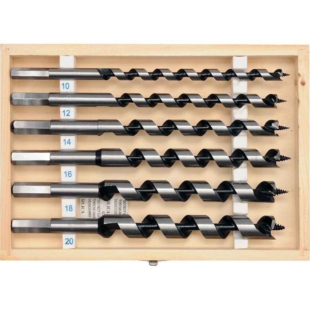 Sraigtinių grąžtų rinkinys medžiui 230 mm FI-10-20 mm 6 vnt YT-3298 YATO Sraigtinių grąžtų rinkinys medžiui 230 mm FI-10-20 mm 6 vnt YT-3298 YATO