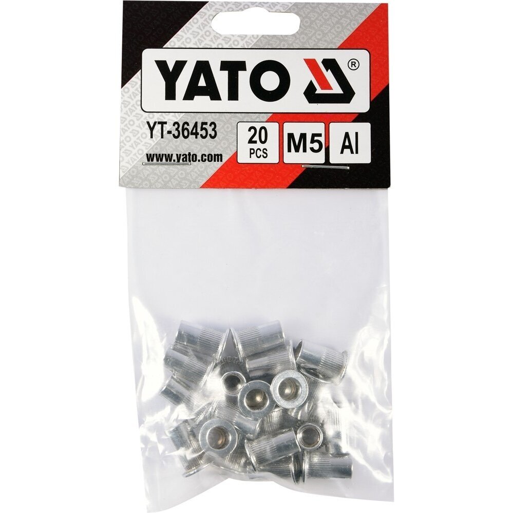 Srieginės kniedės aliuminės M5, 20vnt. YATO 2 Srieginės kniedės aliuminės M5, 20vnt. YATO 2