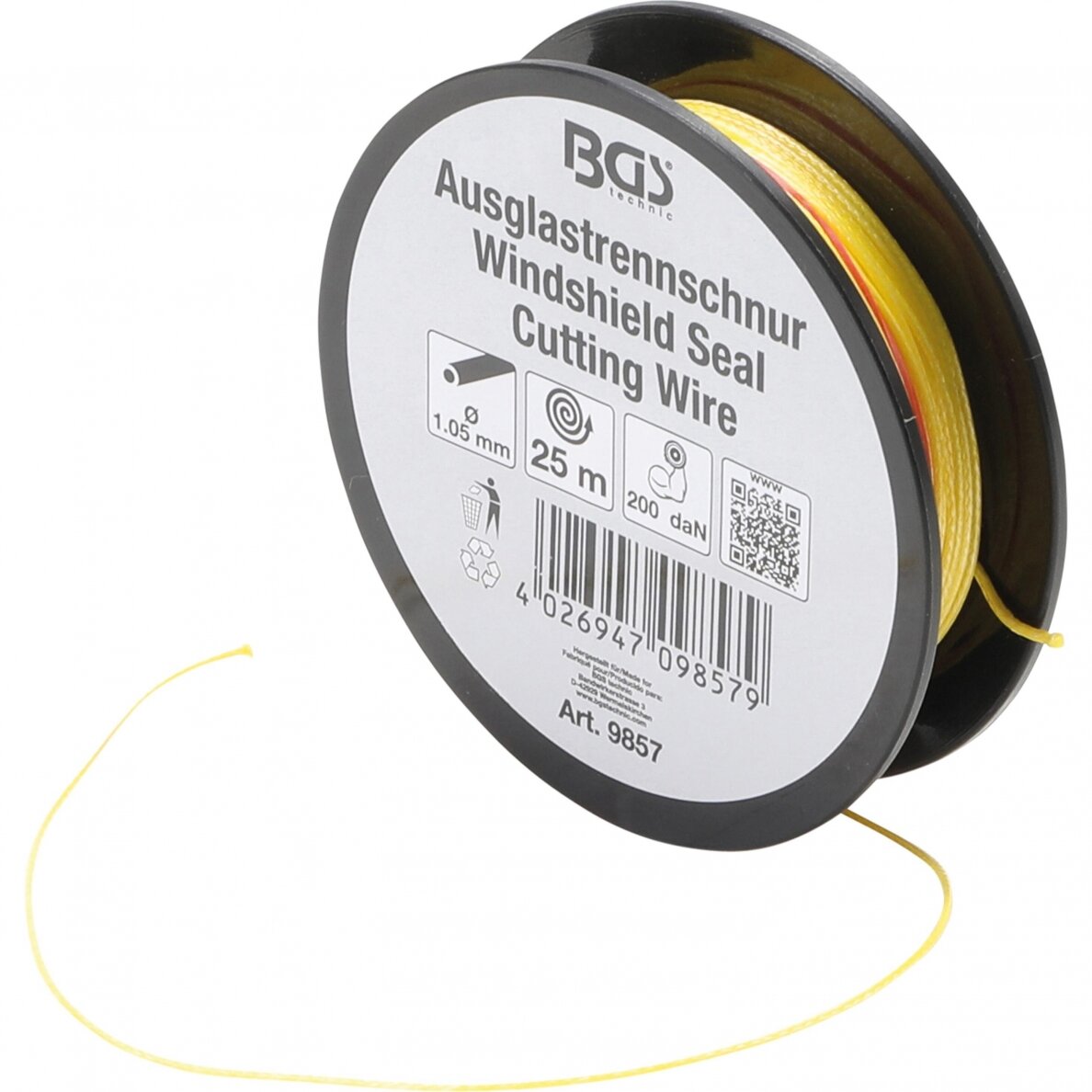 Stiklo pjovimo trosas, 25m 200daN BGS 9857 Stiklo pjovimo trosas, 25m 200daN BGS 9857