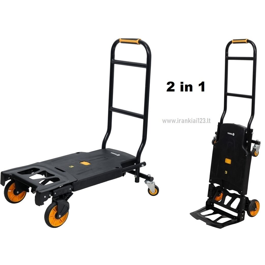 Sulankstomas transportavimo vežimėlis, 2 viename 130kg Vorel 78663 Sulankstomas transportavimo vežimėlis, 2 viename 130kg Vorel 78663