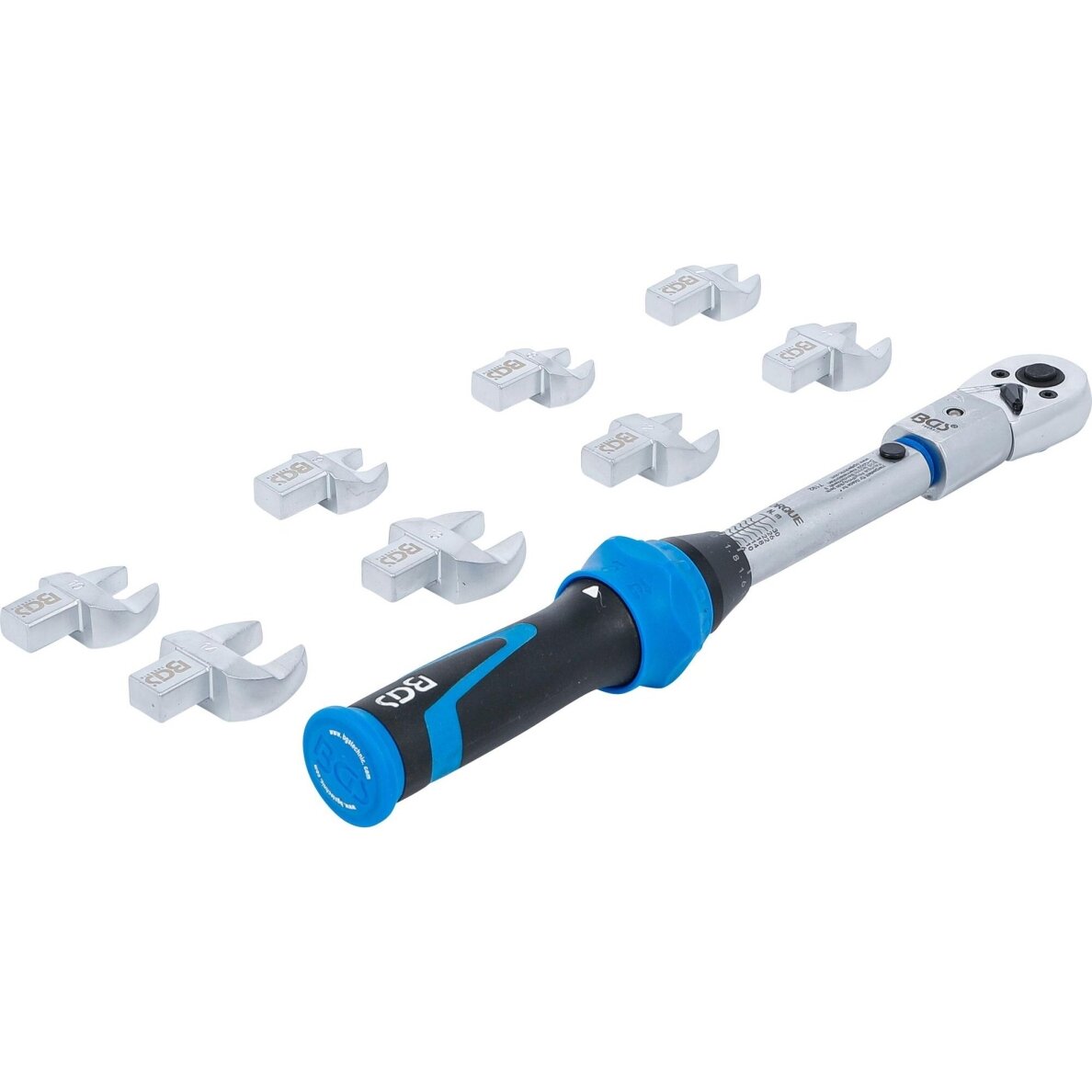 Sukimo momento veržliarakčio rinkinys | dinamometras | 6.3 mm (1/4") | 6 - 30 Nm | 10 vnt. BGS 4