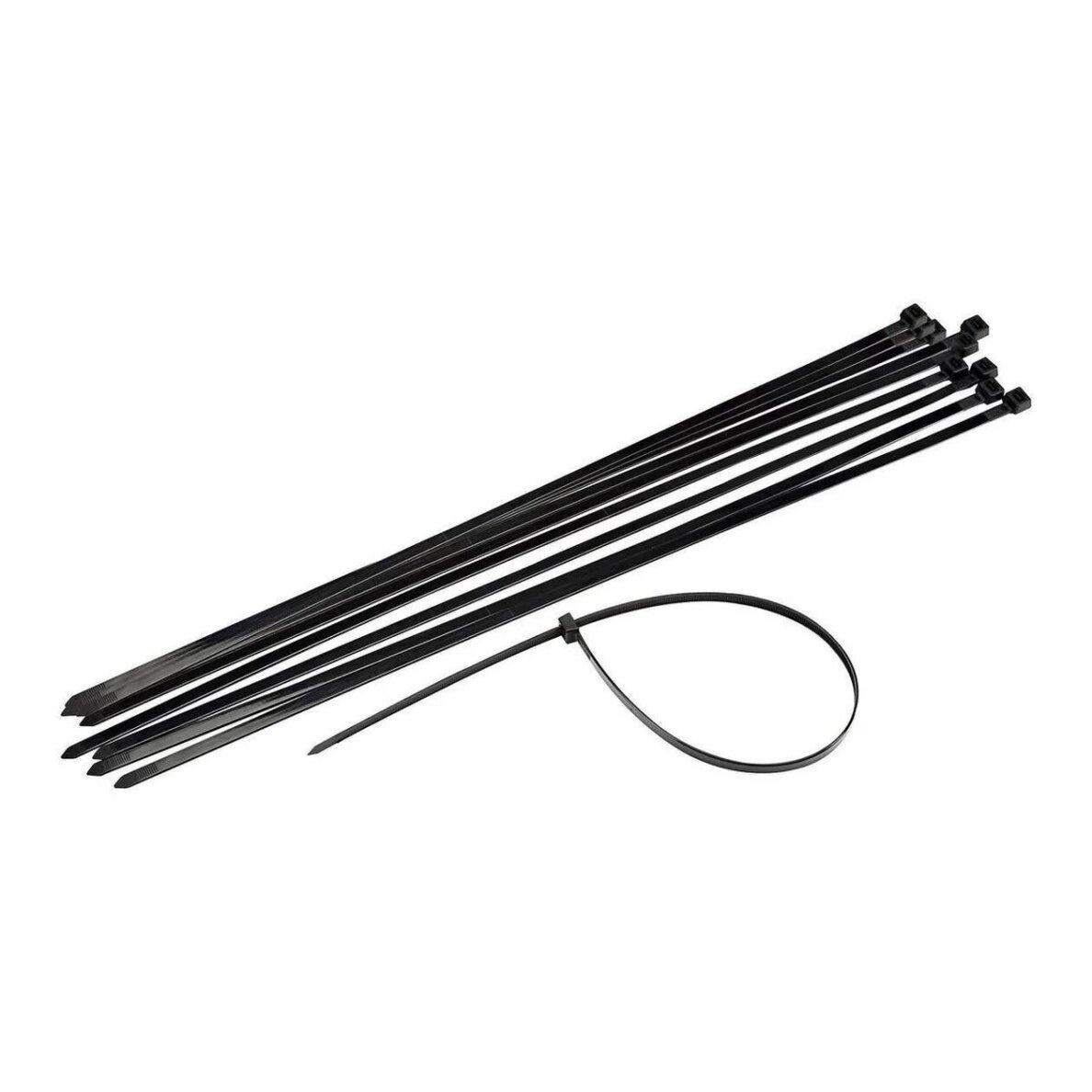 Suveržimo dirželiai 550x7,5mm, 100vnt. juodi Suveržimo dirželiai 550x7,5mm, 100vnt. juodi