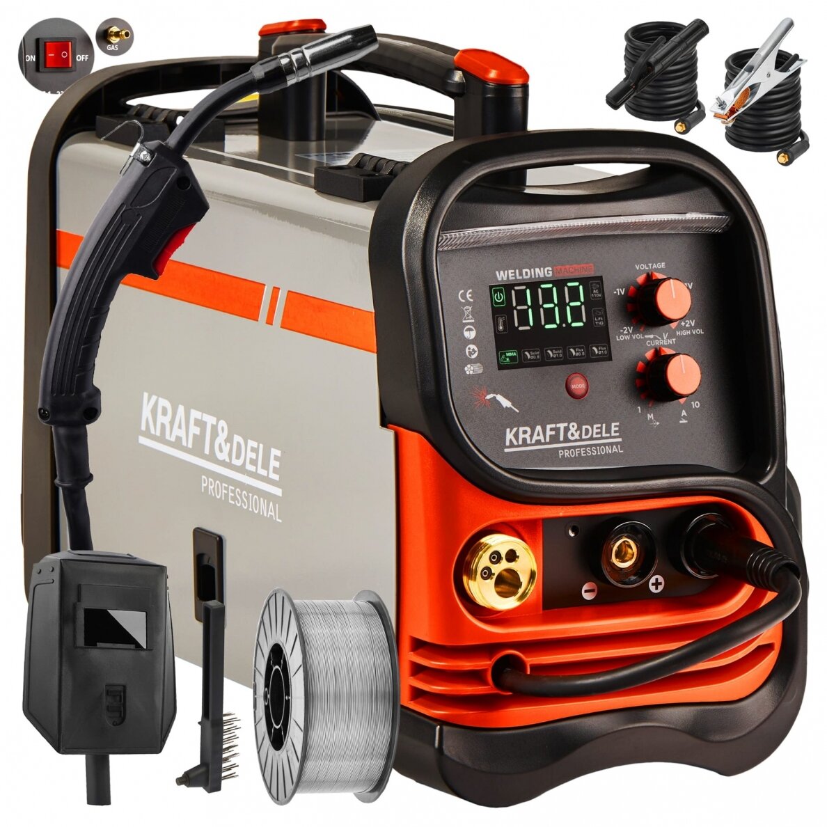 Suvirinimo pusautomatis 250A MIG/MMA/TIG lift, Kraft&Dele KD1883 Suvirinimo pusautomatis 250A MIG/MMA/TIG lift, Kraft&Dele KD1883