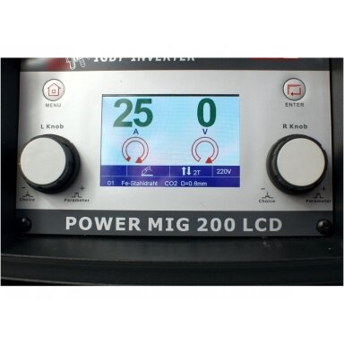 Suvirinimo pusautomatis WTL POWER MIG200LCD, 200A, 230V
