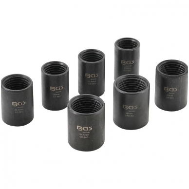 Sugadintų varžtų ištraukimo komplektas 12,5mm(1/2") 17-26mm 7vnt. 3 Sugadintų varžtų ištraukimo komplektas 12,5mm(1/2") 17-26mm 7vnt. 3