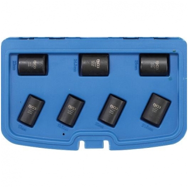 Sugadintų varžtų ištraukimo komplektas 12,5mm(1/2") 17-26mm 7vnt. Sugadintų varžtų ištraukimo komplektas 12,5mm(1/2") 17-26mm 7vnt.