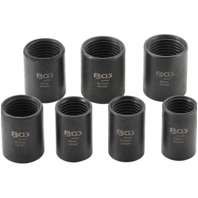 Sugadintų varžtų ištraukimo komplektas 12,5mm(1/2") 17-26mm 7vnt. 1 Sugadintų varžtų ištraukimo komplektas 12,5mm(1/2") 17-26mm 7vnt. 1