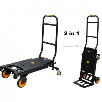 Sulankstomas transportavimo vežimėlis, 2 viename 130kg Vorel 78663 Sulankstomas transportavimo vežimėlis, 2 viename 130kg Vorel 78663