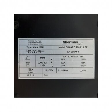Suvirinimo aparatas MMA DIGIARC 200 Pulse, 200A 4