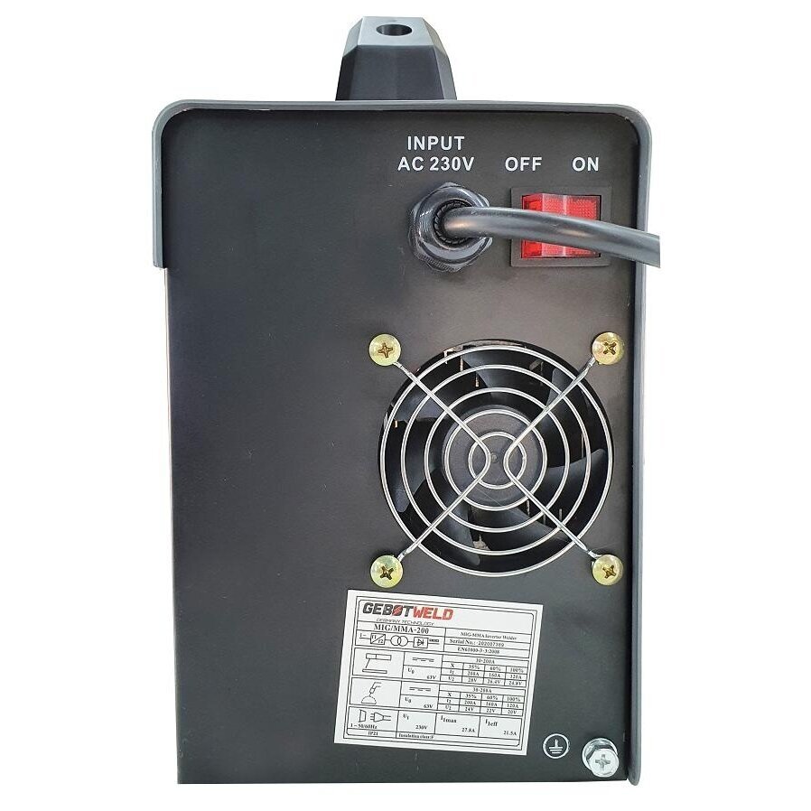 Suvirinimo pusautomatis be dujų MIG/MMA 200A IGBT, Gebot Weld 4 Suvirinimo pusautomatis be dujų MIG/MMA 200A IGBT, Gebot Weld 4