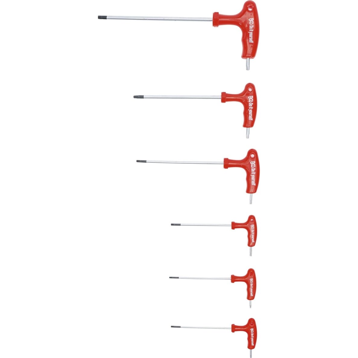 T-rankenėlių atsuktuvų rinkinys | T-Star su skylėmis (Torx) | T10-T40 | 6 vnt. BGS 1