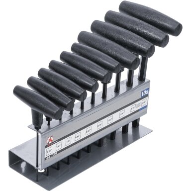T-rankenėlių atsuktuvų rinkinys | Coliniai dydžiai | Hex šešiakampis 3/32"-3/8" | 10 vnt. BGS T-rankenėlių atsuktuvų rinkinys | Coliniai dydžiai | Hex šešiakampis 3/32"-3/8" | 10 vnt. BGS