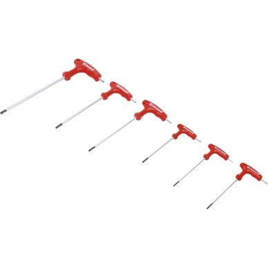 T-rankenėlių atsuktuvų rinkinys | T-Star su skylėmis (Torx) | T10-T40 | 6 vnt. BGS