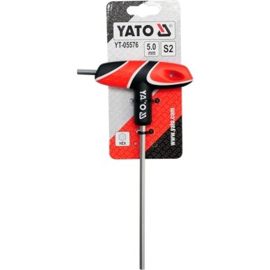 T tipo atsuktuvas HEX su rankena 5 mm YATO 1 T tipo atsuktuvas HEX su rankena 5 mm YATO 1