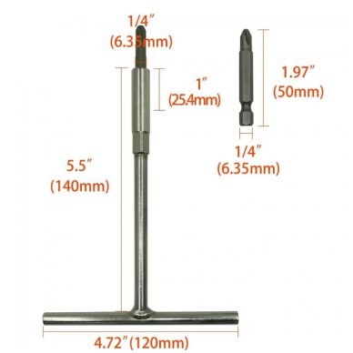 T tipo rankena + JIS 1/4'' antgalių rinkinys 6vnt. ELLIENT TOOLS 1 T tipo rankena + JIS 1/4'' antgalių rinkinys 6vnt. ELLIENT TOOLS 1