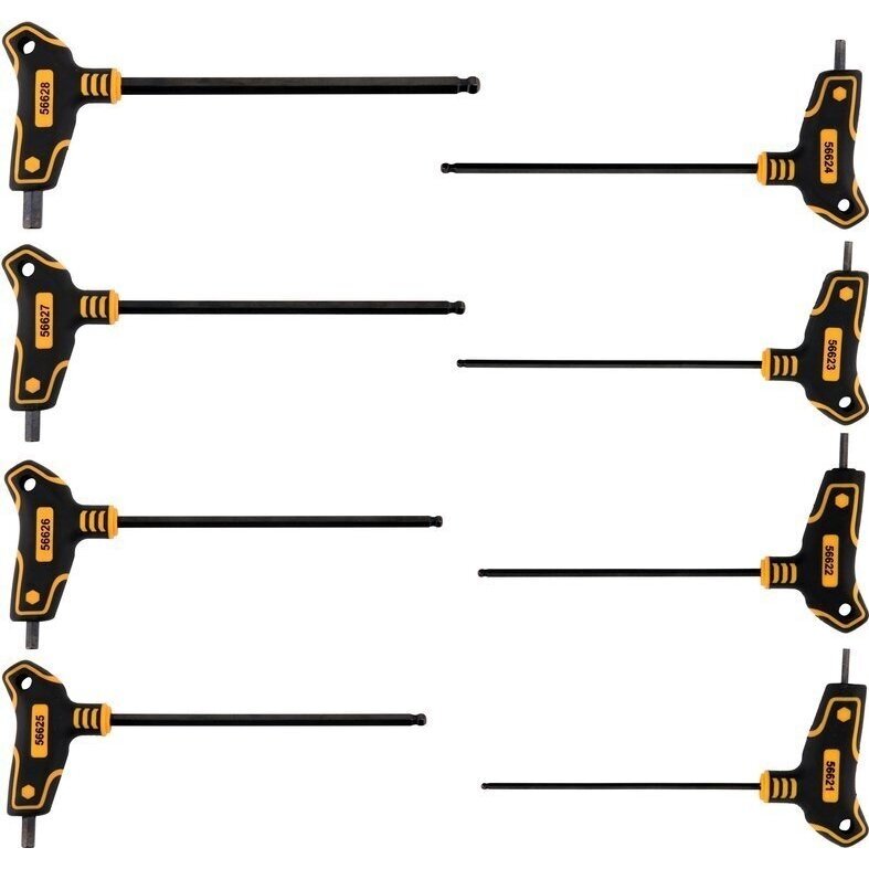 T tipo atsuktuvų rinkinys | Hex šešiakampis | šarnyriniai | 8 vnt VOREL